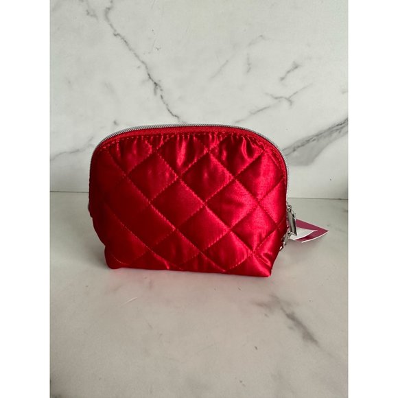 JUICY BY JUICY COUTURE Y2K Red Quilted Cosmetic Makeup Bag Case NEW - Picture 6 of 6